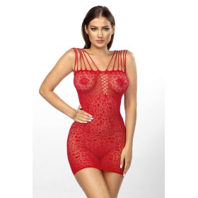 Mini Robe Ultra Sexy Rouge Résille