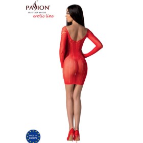 Robe Bodystocking Manches Longues Rouge