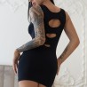 Robe Moulante Stretch Noir Réversible | Large collection Tenue Sexy